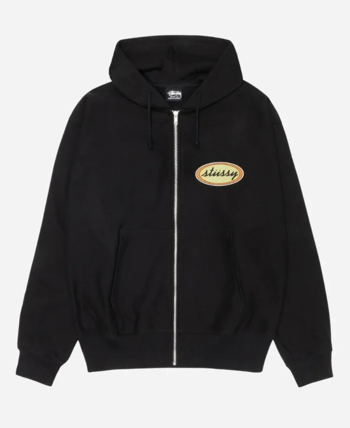 Stussy x Our Legacy Oval Zip Black Hoodie For Sale