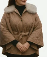 Such Brave Girls Season 02 Louise Brealey Brown Quilted Cape Jacket