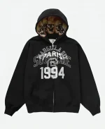 Supreme MM6 Maison Margiela Zip-Up Black Hoodie