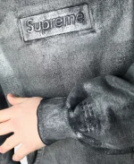Supreme x MM6 Maison Margiela Foil Box Grey Logo Hoodie