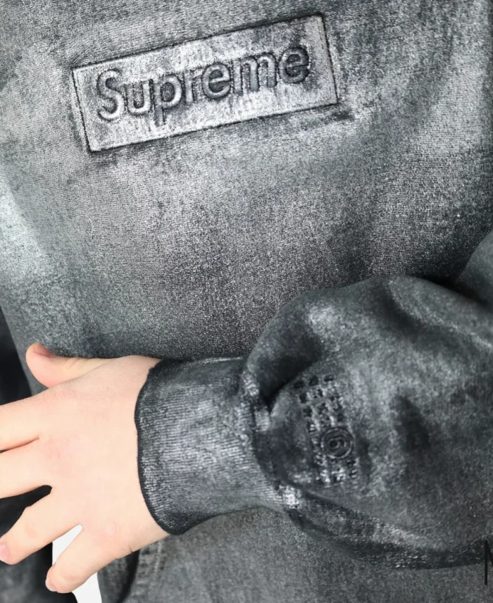 Supreme x MM6 Maison Margiela Foil Box Grey Logo Hoodie
