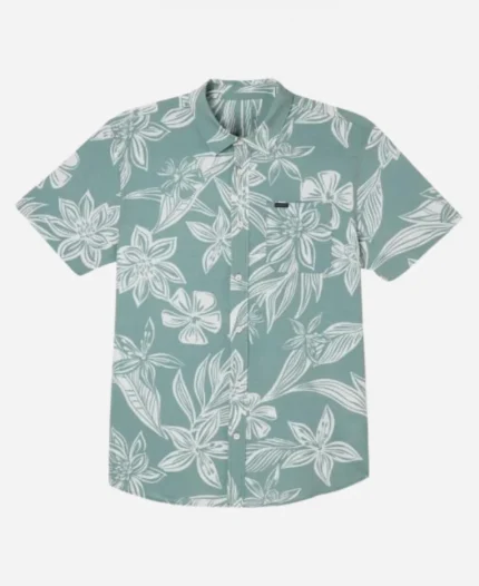 TV-Series Love Hotel S01 Green Floral Shirt For Men