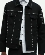 Tamron Hall Show Black Studded Trucker Jacket