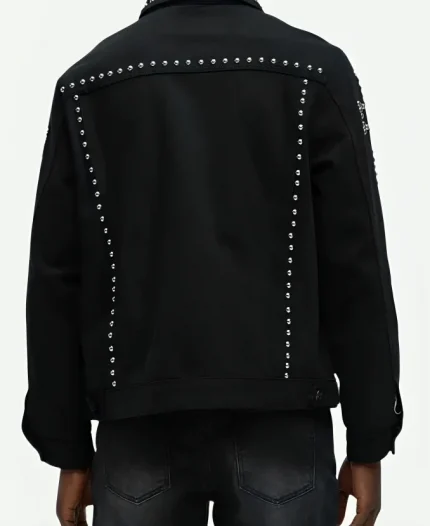 Tamron Hall Show Studded Black Trucker Jacket
