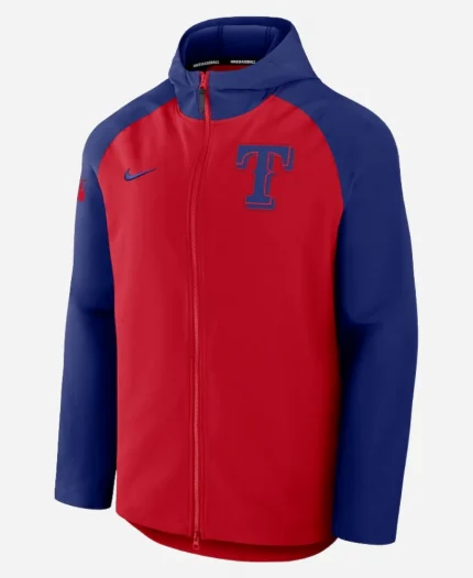 Texas Rangers Nike RedRoyal Authentic Collection Raglan Performance Jacket