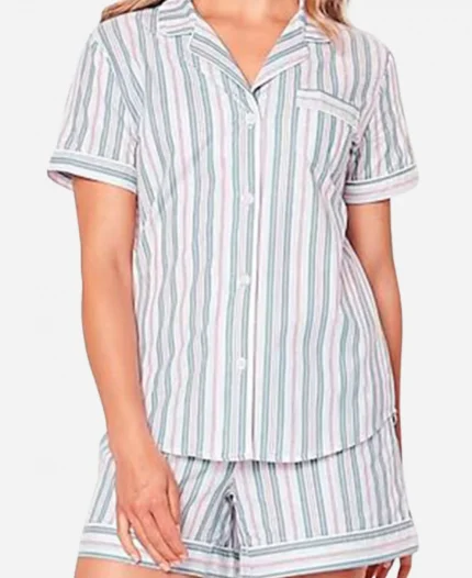 The Four Seasons Tina Fey Striped Pajamas Set