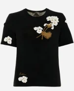 The Jennifer Hudson Show 2024 Demi Moore Embroidered Black Shirt Top