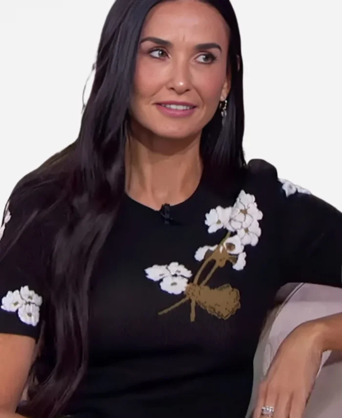 The Jennifer Hudson Show 2024 Demi Moore Embroidered Top