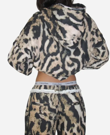 The Leopard French Terry Pullover Hoodie For Sale