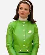 The Nanny S5 Fran Drescher Green Leather Jacket