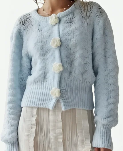 The Price of Perfection S2 Olivia Attwood Blue Flower Cardigan
