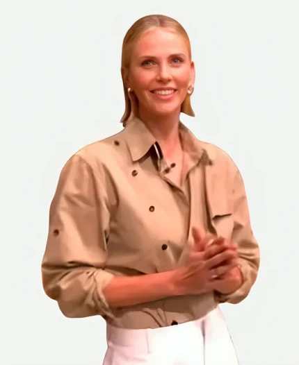 The View 2025 Charlize Theron Button Detail Shirt