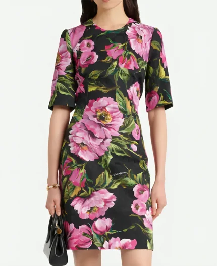 The View Alyssa Farah Griffin Black Floral Print Dress For Sale
