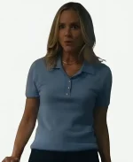 The Waterfront S01 Mae Buckley Blue Polo Top