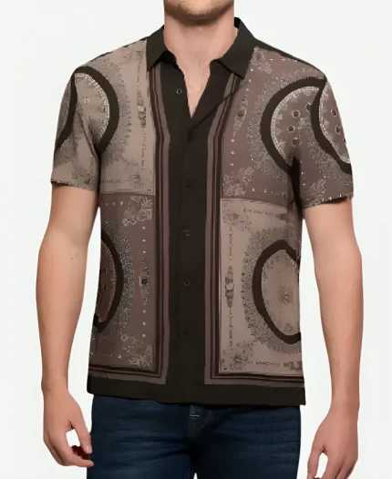 The Young And The Restless S50 Damian Kane Brown Printed Shirt