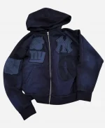 Travis Scott Cactus Jack All Leagues Zip-Up Blue Hoodie For Sale