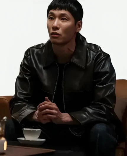 Um Tae-Seong The Trunk 2024 Black Leather Jacket