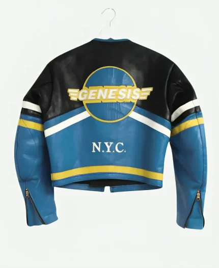 Vanson Black and Blue Motorcycle Leather Jacket