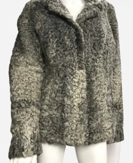 Vintage Grey Astrakhan Shearling Fur Coat