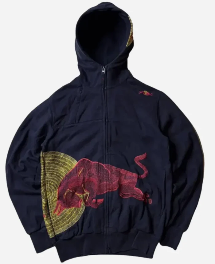 Vintage Red Bull Big Embroidered Logo Racing Hoodie