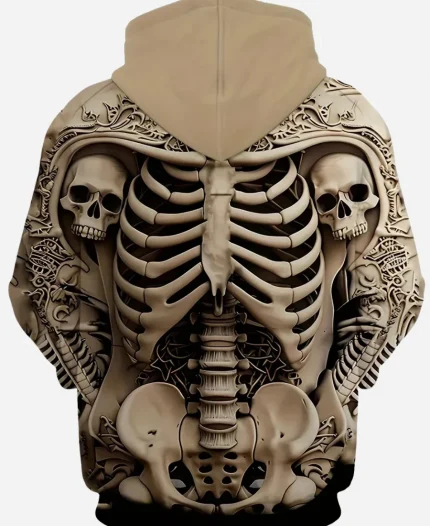Vintage Sweatshirt 3D Skull Printed Hoodie