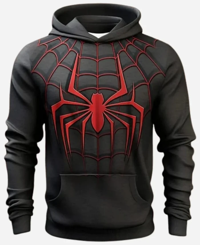 Vintage Sweatshirt 3D Spider Print Casual Hoodie