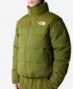 W Nuptse 92 Down Green Jacket For Sale