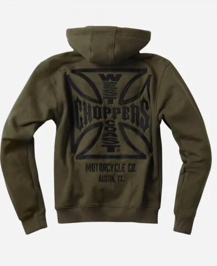 West Coast Choppers Black And Green Hoodie For Unisex
