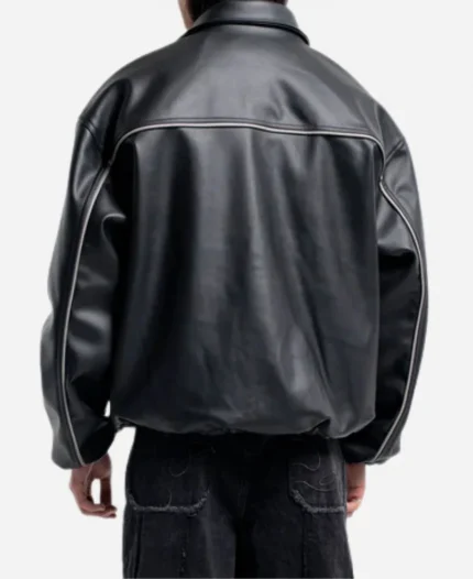 Weyz Black Bomber Leather Jacket For Sale
