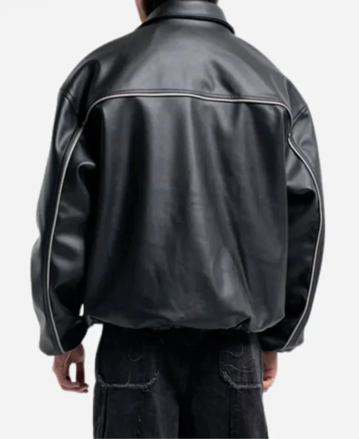 Weyz Black Bomber Leather Jacket For Sale