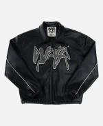 Weyz Black Leather Bomber Jacket