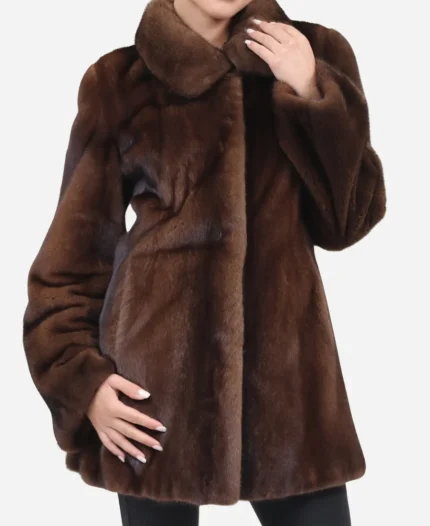 Women's Shearling Brown Mink Fur Jacket
