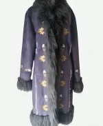 Year Of S01 Tharanya Tharan Purple Fur Trim Coat