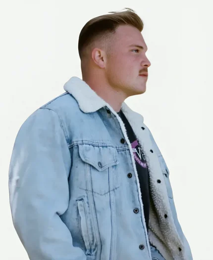 Zach Bryan Jean Fur Collar Jacket For Sale 