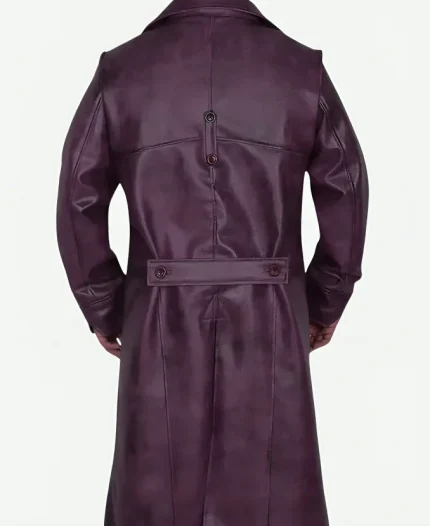 Injustice 2 Joker Purple Double Breasted Leather Coat For Sale