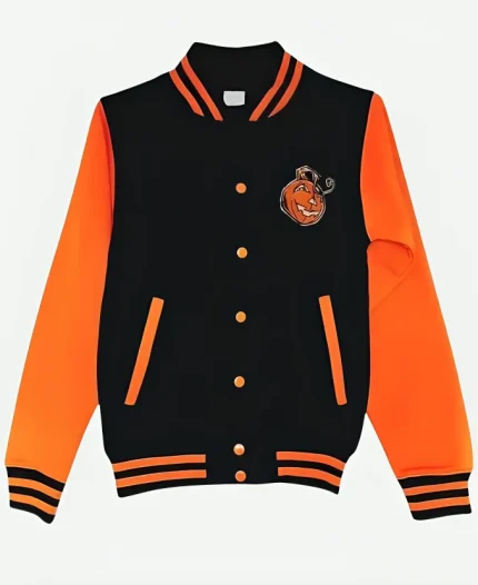 Pete’s Pumpkin Patch Halloween Varsity Bomber Jacket For Sale