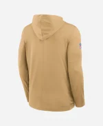 49ers Sideline Performance Long Sleeve Gold Hoodie T-Shirt
