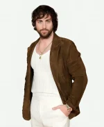 Aaron Taylor-Johnson 28 Years Later Brown Suede Blazer
