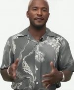 Access Hollywood 2025 Scott Evans Green Marble Print Shirt