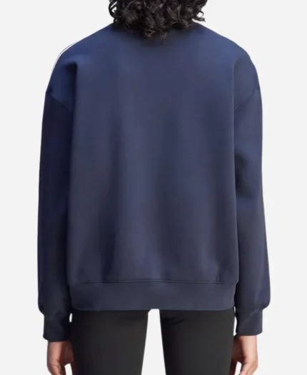 Adidas x Sporty and Rich Fleece Navy Blue Sweatshirt For Sale