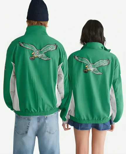 Aeropostale Philadelphia Eagles Green Full-Zip Track Jacket For Unisex