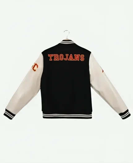 American Football Team USC Trojans Black and White Jacket
