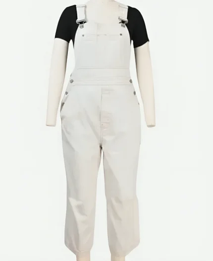 And Just Like That Carrie Bradshaw White Denim Overalls