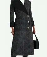 Assymetric Hannah Waddingham Ted Lasso Season 3 Rebecca Welton Grey Wool Coat
