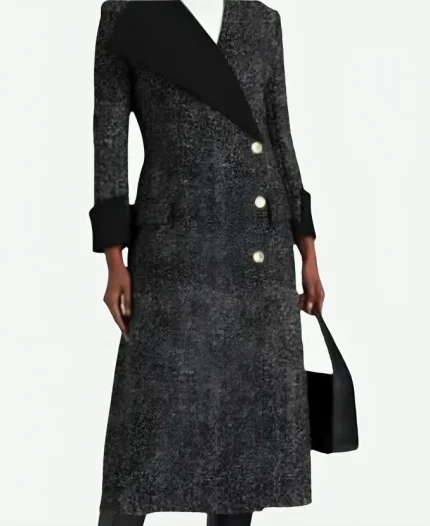 Assymetric Hannah Waddingham Ted Lasso Season 3 Rebecca Welton Grey Wool Coat