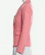 Below Deck S12 Double Breasted Pink Tweed Blazer