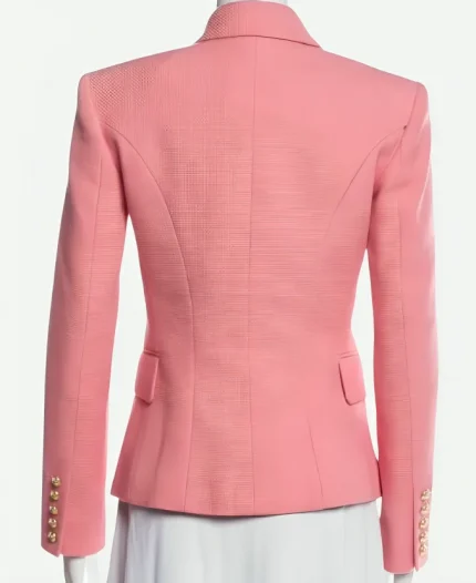 Below Deck S12 Pink Double Breasted Tweed Blazer For Sale