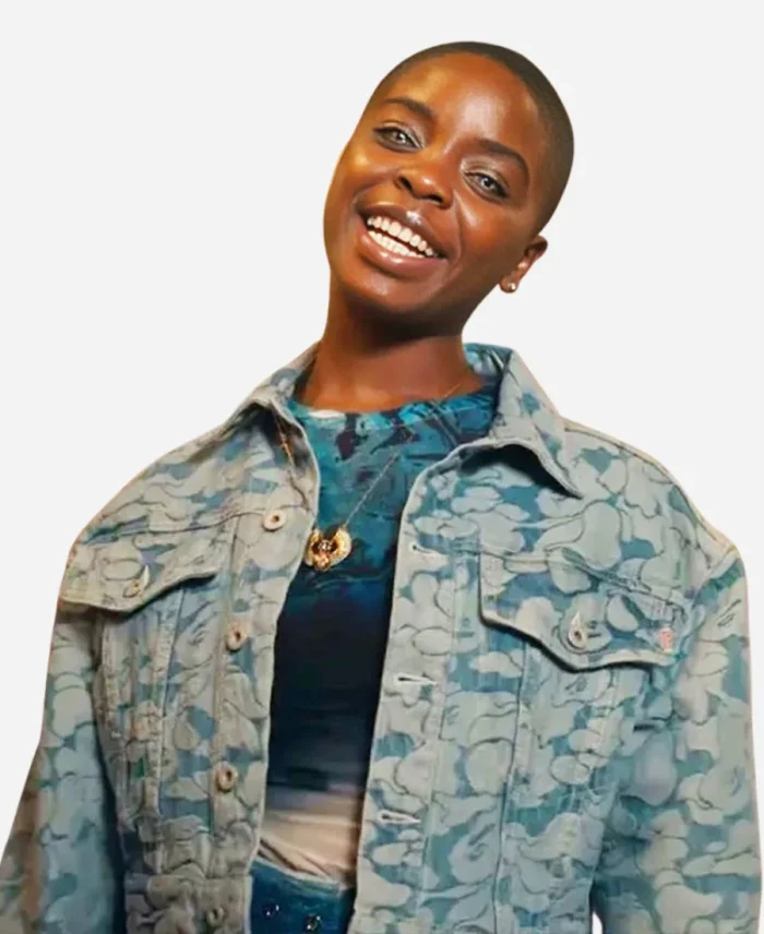 Bianca Barclay Wednesday Season 2 Joy Sunday Green & White Denim Jacket