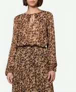 Billie Piper TV Series Wednesday Season 2 Isadora Capri Leopard Print Dress