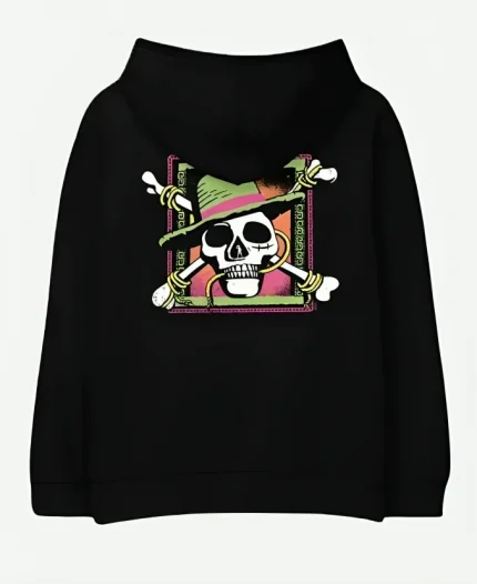 Black One Piece Printed Hoodie